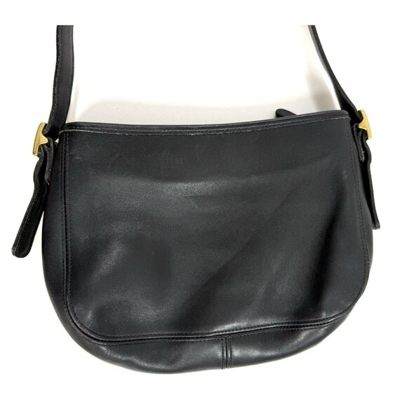 Vintage Coach 6000 Chelsea Zip Top Crossbody Bag Purse Black Leather - Picture 4 of 16